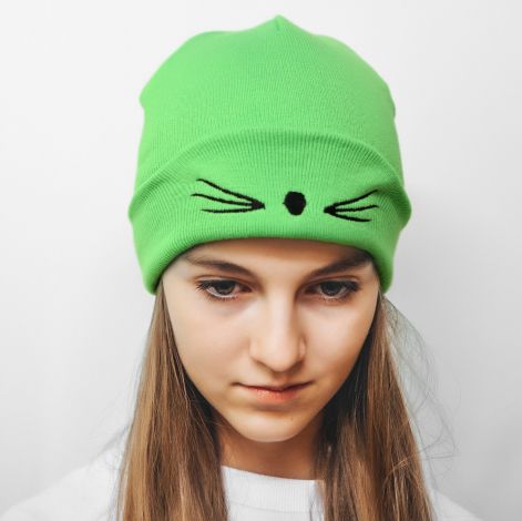 Cap cat light green