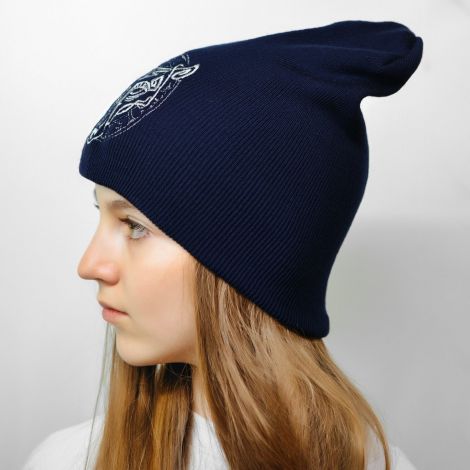 Hat with a blue wolf