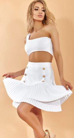 Стильная юбка со складками  плиссе 