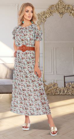 Midi-length chiffon dress
