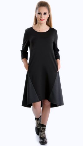 Dress with pockets in knitted fabric