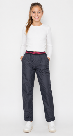 Trousers raincoat fabric on fleece for girls