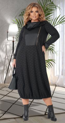 Стильное черное платье большого размера