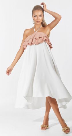 White dress with frill