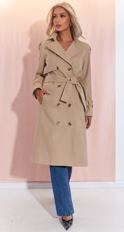 Double-breasted classic trench coat