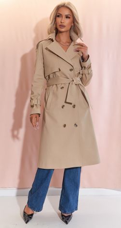 Double-breasted classic trench coat