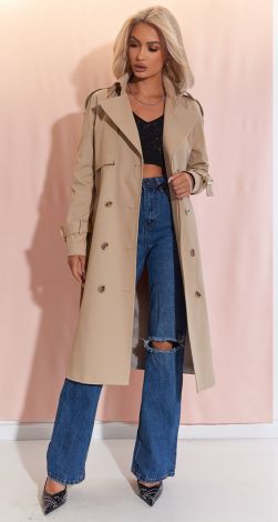 Double-breasted classic trench coat