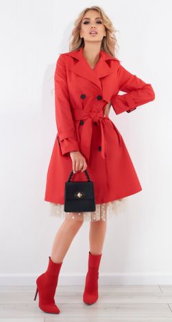 Stylish red trench coat