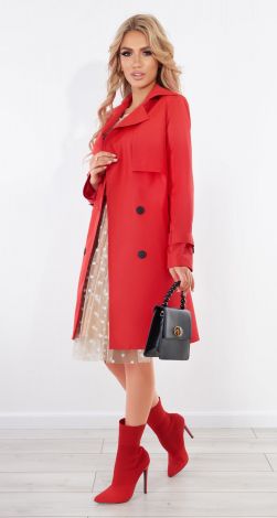 Stylish red trench coat
