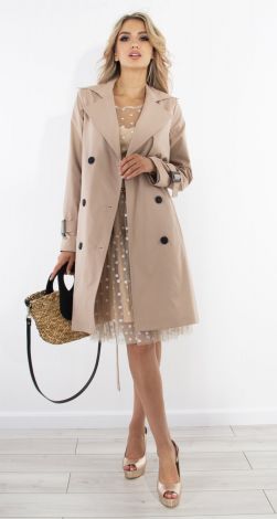 Stylish beige trench coat