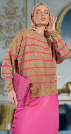 Beige striped sweater